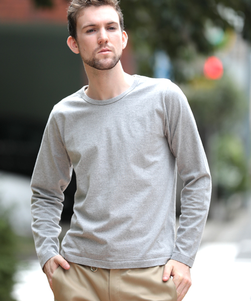 Denime（ドゥニーム）の「【MadeInJapan】BASIC CUTSEW/ベーシックカットソークルーネックロンT（Tシャツ/カットソー・メンズ・ワイン/ホワイト/ネイビー/杢グレー/ブラック・SMALL/MEDIUM/LARGE/X-LARGE/X-SMALL）」の16枚目の写真