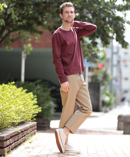 Denime（ドゥニーム）の「【MadeInJapan】BASIC CUTSEW/ベーシックカットソークルーネックロンT（Tシャツ/カットソー・メンズ・ワイン/ホワイト/ネイビー/杢グレー/ブラック・SMALL/MEDIUM/LARGE/X-LARGE/X-SMALL）」の18枚目の写真