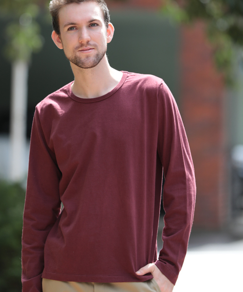 Denime（ドゥニーム）の「【MadeInJapan】BASIC CUTSEW/ベーシックカットソークルーネックロンT（Tシャツ/カットソー・メンズ・ワイン/ホワイト/ネイビー/杢グレー/ブラック・SMALL/MEDIUM/LARGE/X-LARGE/X-SMALL）」の19枚目の写真