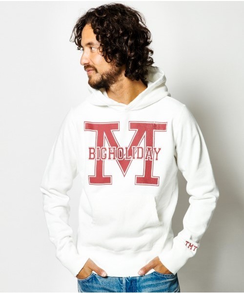 TMT（ティーエムティー）の「VINTAGE FRENCH TERRY DAMAGE PULLOVER PARKA (M BIGHOLIDAY)（パーカー・メンズ・トップグレー/ホワイト・LARGE/SMALL/MEDIUM/X-LARGE）」の2枚目の写真