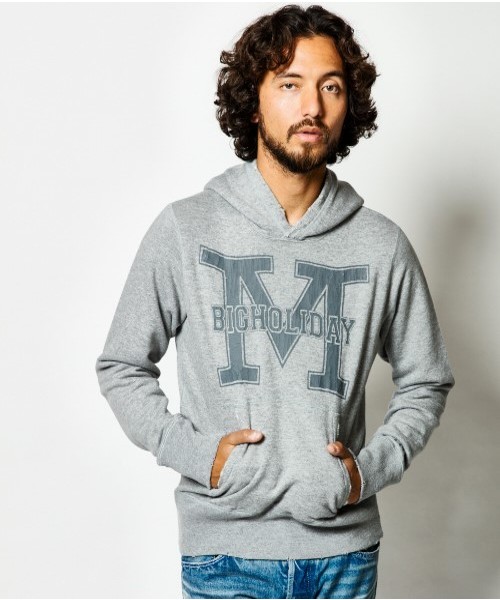 TMT（ティーエムティー）の「VINTAGE FRENCH TERRY DAMAGE PULLOVER PARKA (M BIGHOLIDAY)（パーカー・メンズ・トップグレー/ホワイト・LARGE/SMALL/MEDIUM/X-LARGE）」の6枚目の写真