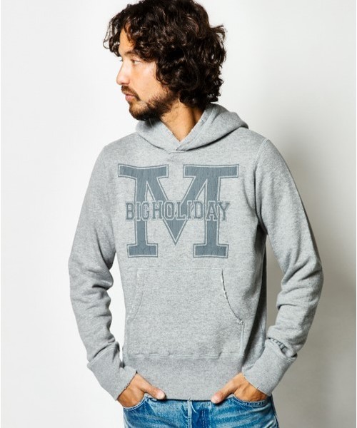 TMT（ティーエムティー）の「VINTAGE FRENCH TERRY DAMAGE PULLOVER PARKA (M BIGHOLIDAY)（パーカー・メンズ・トップグレー/ホワイト・LARGE/SMALL/MEDIUM/X-LARGE）」の9枚目の写真