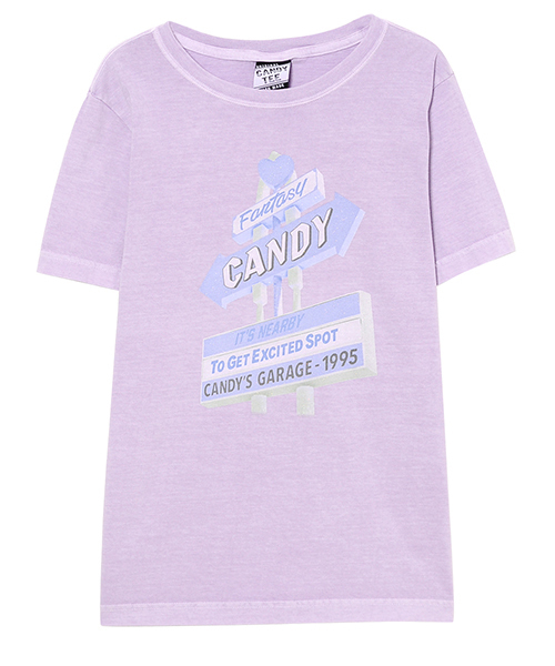 Candy Stripper(キャンディストリッパー)の「CANDY MOTEL TEE(Tシャツ/カットソー・レディース・オフホワイト/チャコールグレー/ライトブルー/ラベンダー・3/2/1)」の4枚目の写真