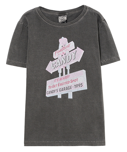 Candy Stripper(キャンディストリッパー)の「CANDY MOTEL TEE(Tシャツ/カットソー・レディース・オフホワイト/チャコールグレー/ライトブルー/ラベンダー・3/2/1)」の1枚目の写真