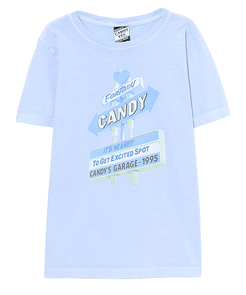 Candy Stripper(キャンディストリッパー)の「CANDY MOTEL TEE(Tシャツ/カットソー・レディース・オフホワイト/チャコールグレー/ライトブルー/ラベンダー・3/2/1)」の3枚目の写真