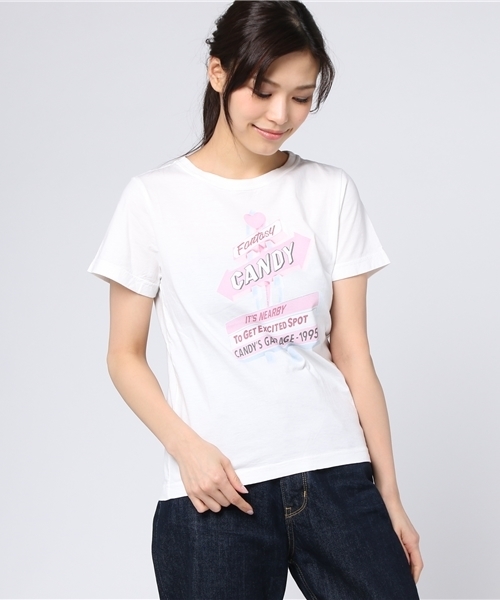 Candy Stripper(キャンディストリッパー)の「CANDY MOTEL TEE(Tシャツ/カットソー・レディース・オフホワイト/チャコールグレー/ライトブルー/ラベンダー・3/2/1)」の13枚目の写真