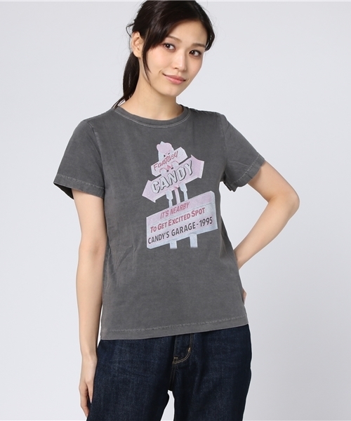 Candy Stripper(キャンディストリッパー)の「CANDY MOTEL TEE(Tシャツ/カットソー・レディース・オフホワイト/チャコールグレー/ライトブルー/ラベンダー・3/2/1)」の14枚目の写真