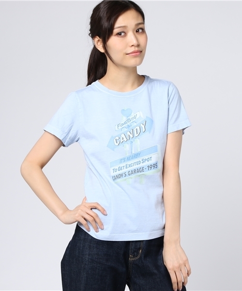Candy Stripper(キャンディストリッパー)の「CANDY MOTEL TEE(Tシャツ/カットソー・レディース・オフホワイト/チャコールグレー/ライトブルー/ラベンダー・3/2/1)」の15枚目の写真