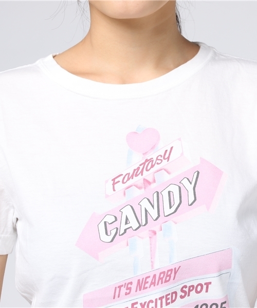 Candy Stripper(キャンディストリッパー)の「CANDY MOTEL TEE(Tシャツ/カットソー・レディース・オフホワイト/チャコールグレー/ライトブルー/ラベンダー・3/2/1)」の8枚目の写真