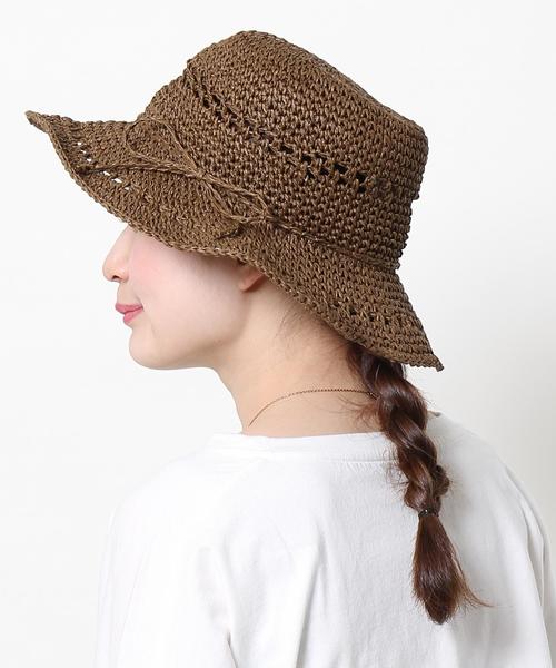 coen（コーエン）の「【『リンネル』2017/6月号掲載】ペーパーリボンハット（ハット・レディース・ベージュ/ブラウン・FREE）」の2枚目の写真