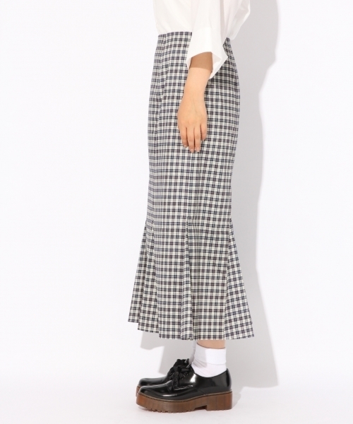 LOWRYS FARM（ローリーズファーム）の「チェックマーメイドスカート　766881 （スカート・レディース・ベージュ/イエロー/ネイビー・LARGE/MEDIUM）」の4枚目の写真