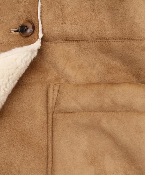 coen（コーエン）の「フェイクムートンノーカラーコート§（ムートンコート・レディース・ネイビー/グレー/ベージュ・LARGE/MEDIUM）」の22枚目の写真