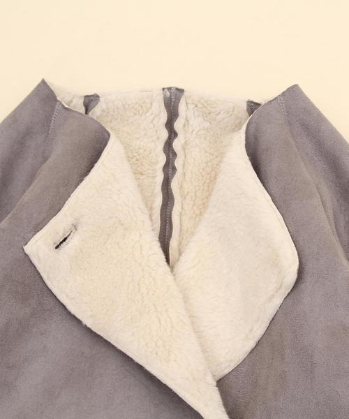 coen（コーエン）の「フェイクムートンノーカラーコート§（ムートンコート・レディース・ネイビー/グレー/ベージュ・LARGE/MEDIUM）」の13枚目の写真