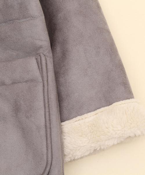 coen（コーエン）の「フェイクムートンノーカラーコート§（ムートンコート・レディース・ネイビー/グレー/ベージュ・LARGE/MEDIUM）」の14枚目の写真