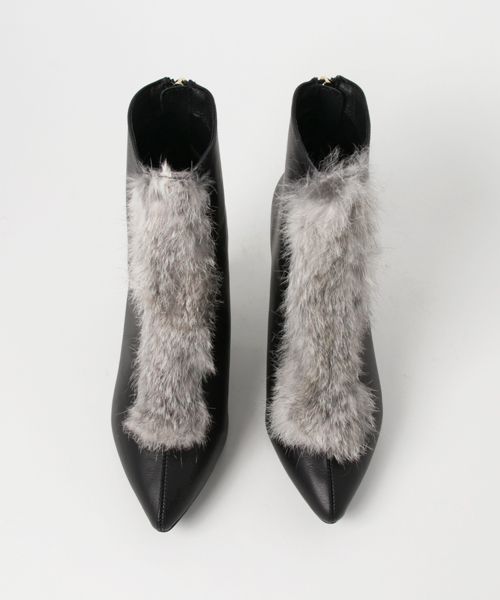 laboratory work（ラボラトリーワーク）の「ファーポイントショートブーツ（ブーツ・レディース・ブラック/ベージュ系その他・MEDIUM）」の7枚目の写真