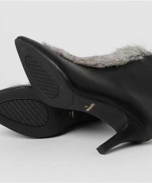 laboratory work（ラボラトリーワーク）の「ファーポイントショートブーツ（ブーツ・レディース・ブラック/ベージュ系その他・MEDIUM）」の3枚目の写真