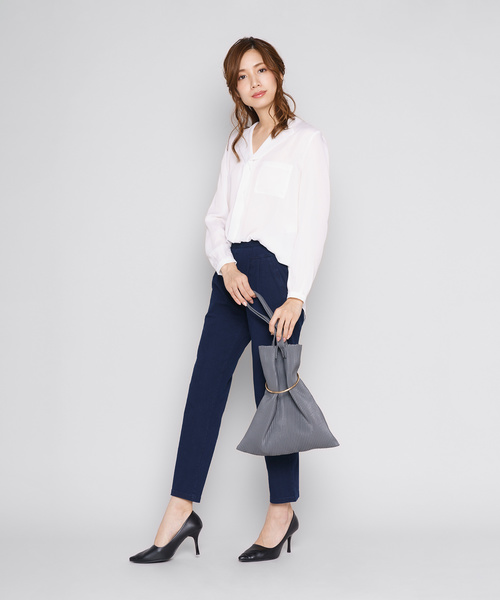 PLAIN CLOTHING（プレーンクロージング）の「フープハンドル2WAYトートバッグ（ショルダーバッグ・レディース・ブラック/グレー/キャメル/ワイン・FREE）」の3枚目の写真