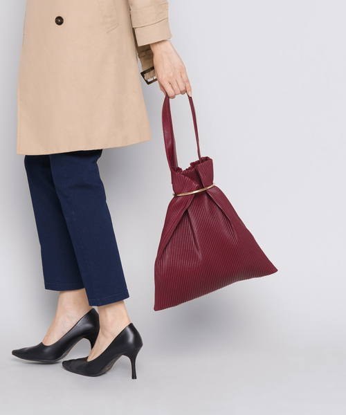 PLAIN CLOTHING（プレーンクロージング）の「フープハンドル2WAYトートバッグ（ショルダーバッグ・レディース・ブラック/グレー/キャメル/ワイン・FREE）」の4枚目の写真