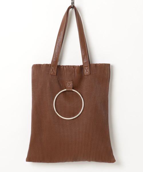 PLAIN CLOTHING（プレーンクロージング）の「フープハンドル2WAYトートバッグ（ショルダーバッグ・レディース・ブラック/グレー/キャメル/ワイン・FREE）」の12枚目の写真