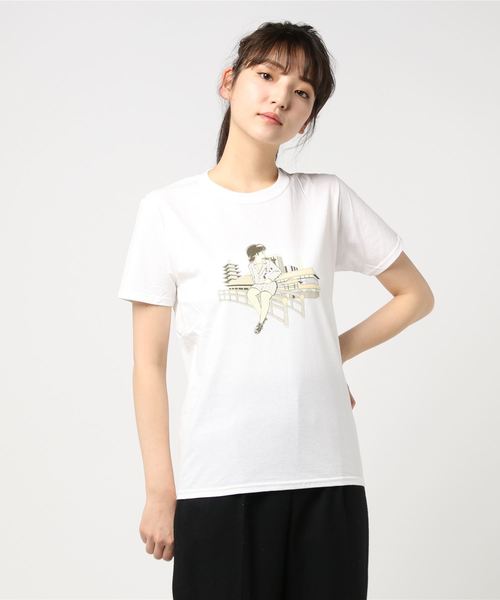LOWRYS FARM（ローリーズファーム）の「イラストレーターT/SS　790698（Tシャツ/カットソー・レディース・その他1/ブルー系その他/ホワイト・SMALL/X-LARGE）」の11枚目の写真