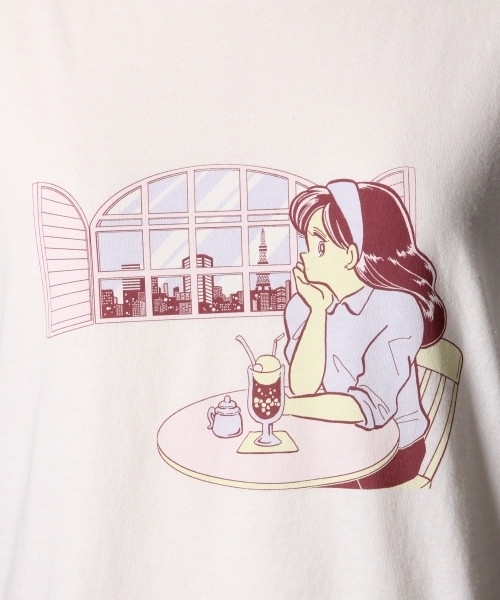 LOWRYS FARM（ローリーズファーム）の「イラストレーターT/SS　790698（Tシャツ/カットソー・レディース・その他1/ブルー系その他/ホワイト・SMALL/X-LARGE）」の16枚目の写真