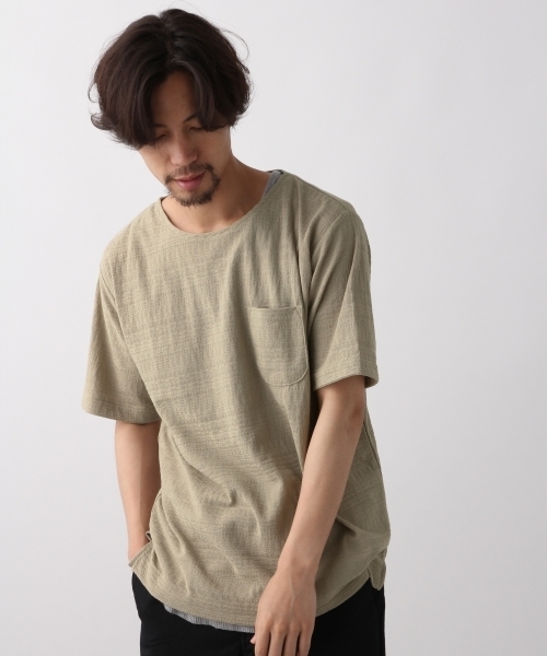 RAGEBLUE(レイジブルー)の「柄リンクスジャガードTシャツ/792391(Tシャツ/カットソー・メンズ・ネイビー/ライトブルー/グリーン/ホワイト/パープル/ベージュ・LARGE/MEDIUM/SMALL)」の4枚目の写真