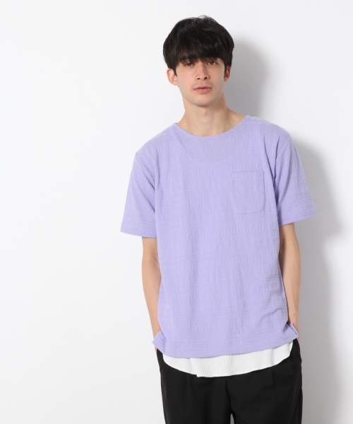 RAGEBLUE(レイジブルー)の「柄リンクスジャガードTシャツ/792391(Tシャツ/カットソー・メンズ・ネイビー/ライトブルー/グリーン/ホワイト/パープル/ベージュ・LARGE/MEDIUM/SMALL)」の9枚目の写真