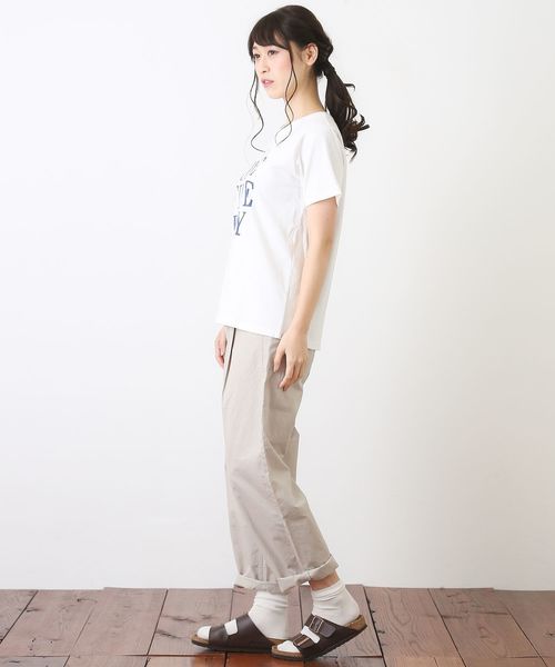 CUBE SUGAR（キューブシュガー）の「オーガニックコットンクルーTシャツ（Tシャツ/カットソー・レディース・ホワイト/イエロー/グリーン・M）」の16枚目の写真