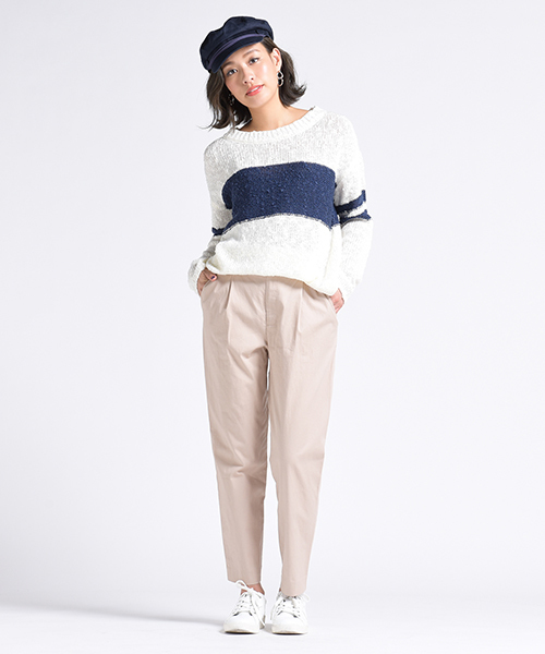 LIPSTAR（リップスター）の「タックスリムテーパードパンツ（その他パンツ・レディース・ベージュ/ネイビー/グリーン系その他2・S/M）」の12枚目の写真