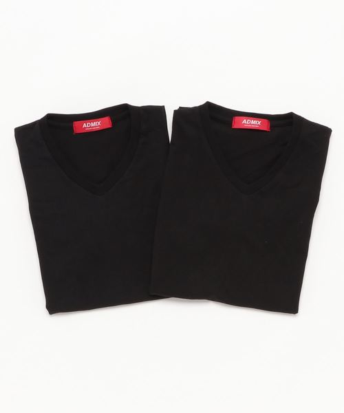 ADMIX/ATELIER SAB MEN（アドミックスアトリエサブメン）の「2枚セット Tシャツ ホワイトVネックT（無地・プリント）（Tシャツ/カットソー・メンズ・オフホワイト/ブラック・48/50/52）」の9枚目の写真