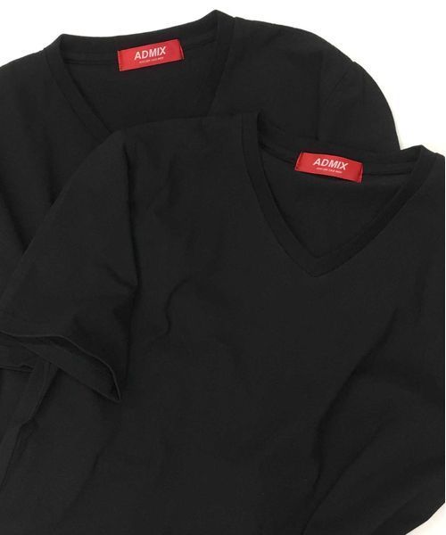 ADMIX/ATELIER SAB MEN（アドミックスアトリエサブメン）の「2枚セット Tシャツ ホワイトVネックT（無地・プリント）（Tシャツ/カットソー・メンズ・オフホワイト/ブラック・48/50/52）」の6枚目の写真