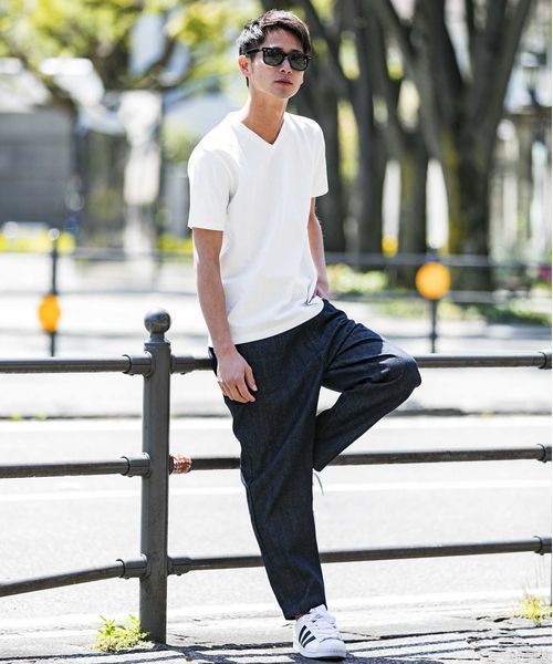 ADMIX/ATELIER SAB MEN（アドミックスアトリエサブメン）の「2枚セット Tシャツ ホワイトVネックT（無地・プリント）（Tシャツ/カットソー・メンズ・オフホワイト/ブラック・48/50/52）」の3枚目の写真