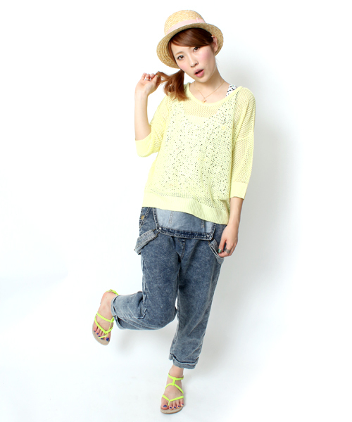 WEGO（ウィゴー）の「WEGO/デニムクロップドサロペット（サロペット/オーバーオール・レディース・ホワイト/インディゴブルー/ダークインディゴブルー・FREE）」の17枚目の写真