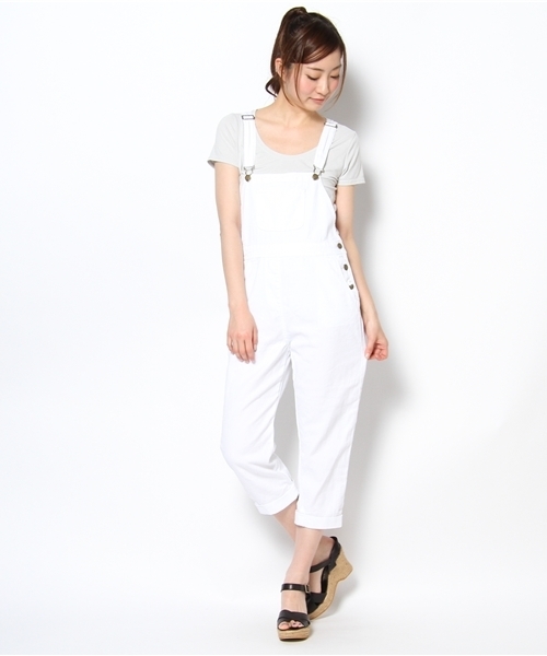 WEGO（ウィゴー）の「WEGO/デニムクロップドサロペット（サロペット/オーバーオール・レディース・ホワイト/インディゴブルー/ダークインディゴブルー・FREE）」の13枚目の写真