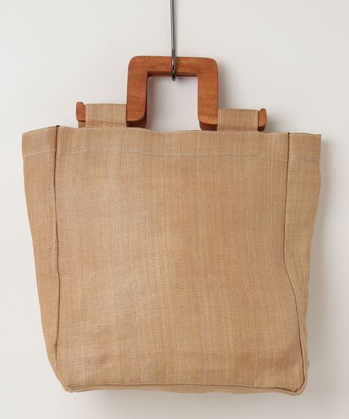LE VERNIS（ル・ベルニ）の「LE VERNIS / アバカ ウッドハンドル トートバッグ（トートバッグ・レディース・ベージュ/パープル・FREE）」の2枚目の写真