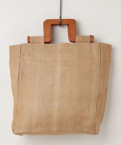 LE VERNIS（ル・ベルニ）の「LE VERNIS / アバカ ウッドハンドル トートバッグ（トートバッグ・レディース・ベージュ/パープル・FREE）」の4枚目の写真