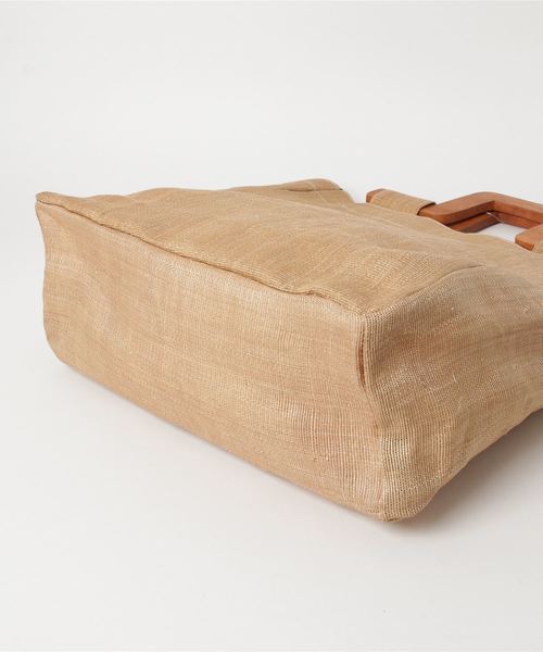 LE VERNIS（ル・ベルニ）の「LE VERNIS / アバカ ウッドハンドル トートバッグ（トートバッグ・レディース・ベージュ/パープル・FREE）」の5枚目の写真