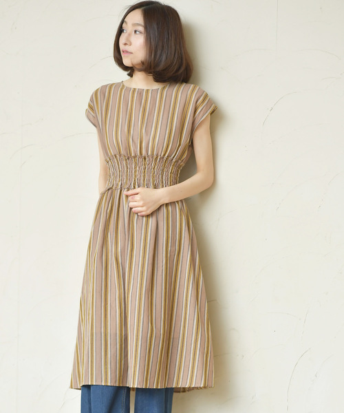 Rps アールピーエス の ウエストシャーリングストライプワンピース ワンピース Wear Rps アールピーエス の ウエストシャーリングストライプワンピース ワンピース Wear