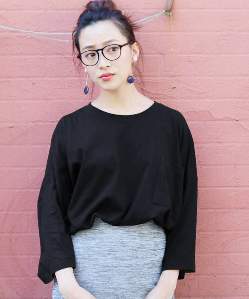 reca(レカ)の「ビッグシルエット ポケット付きスウェットカットソー(Tシャツ/カットソー・レディース・ホワイト/ブラック/パープル/レッド系その他・FREE)」の3枚目の写真