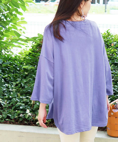 reca(レカ)の「ビッグシルエット ポケット付きスウェットカットソー(Tシャツ/カットソー・レディース・ホワイト/ブラック/パープル/レッド系その他・FREE)」の8枚目の写真