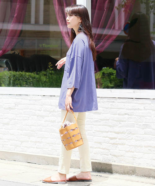 reca(レカ)の「ビッグシルエット ポケット付きスウェットカットソー(Tシャツ/カットソー・レディース・ホワイト/ブラック/パープル/レッド系その他・FREE)」の9枚目の写真