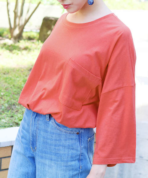 reca(レカ)の「ビッグシルエット ポケット付きスウェットカットソー(Tシャツ/カットソー・レディース・ホワイト/ブラック/パープル/レッド系その他・FREE)」の10枚目の写真