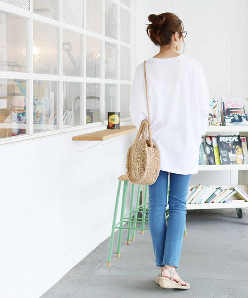 reca(レカ)の「ビッグシルエット ポケット付きスウェットカットソー(Tシャツ/カットソー・レディース・ホワイト/ブラック/パープル/レッド系その他・FREE)」の14枚目の写真