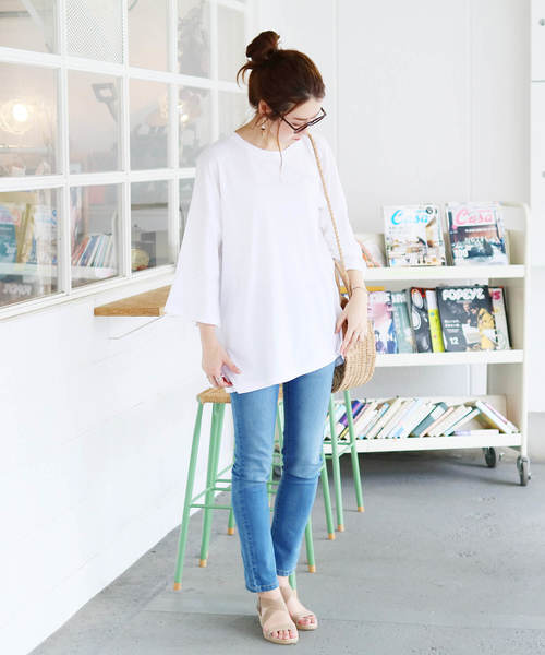 reca(レカ)の「ビッグシルエット ポケット付きスウェットカットソー(Tシャツ/カットソー・レディース・ホワイト/ブラック/パープル/レッド系その他・FREE)」の15枚目の写真