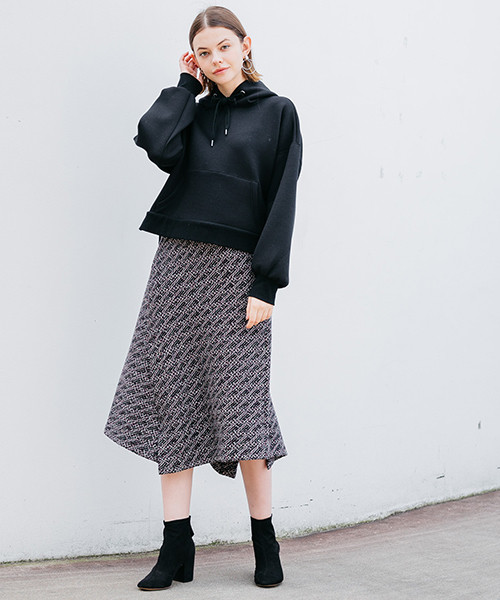WRAPINKNOT(ラッピンノット)の「【WRAPINKNOT(ラッピンノット)】《STUDIOUS別注》WKジャガードライクスカート(スカート・レディース・ブラック/ベージュ・0/1)」の14枚目の写真