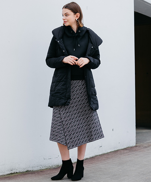 WRAPINKNOT(ラッピンノット)の「【WRAPINKNOT(ラッピンノット)】《STUDIOUS別注》WKジャガードライクスカート(スカート・レディース・ブラック/ベージュ・0/1)」の12枚目の写真