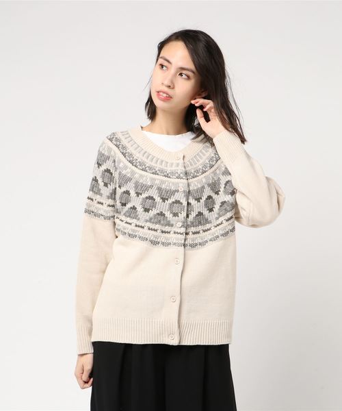 LBC（エルビーシー）の「フェアアイル柄2WAYプルオーバー（ニット/セーター・レディース・オフホワイト/グレー・M）」の10枚目の写真