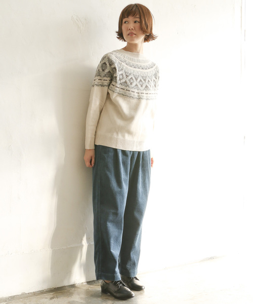 LBC（エルビーシー）の「フェアアイル柄2WAYプルオーバー（ニット/セーター・レディース・オフホワイト/グレー・M）」の9枚目の写真