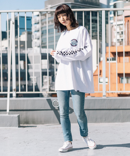 VANS(バンズ)の「別注:VANS/ヴァンズ Native American&Checker L/S T-Shirts(Tシャツ/カットソー・メンズ・ホワイト/ブラック・S/M/L)」の8枚目の写真