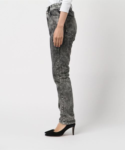 JOHN LAWRENCE SULLIVAN（ジョンローレンスサリバン）の「WASHED DENIM 5POCKET PANTS（デニムパンツ・レディース・ブラック・MEDIUM/SMALL）」の2枚目の写真